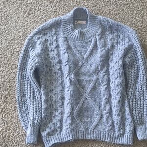 SO Light Blue Cable Knit Sweater
